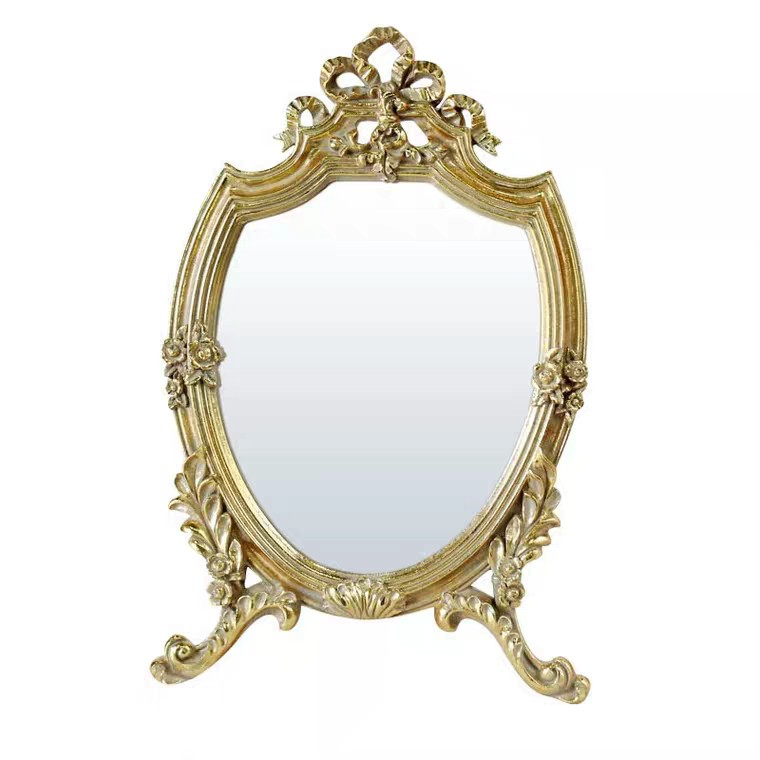 [Mã SKAMLTSM9 giảm 10% đơn 99K] Gương trổ viền vàng Cổ điển [Mici Decor] Gương để bàn, trang trí, bàn trang điểm