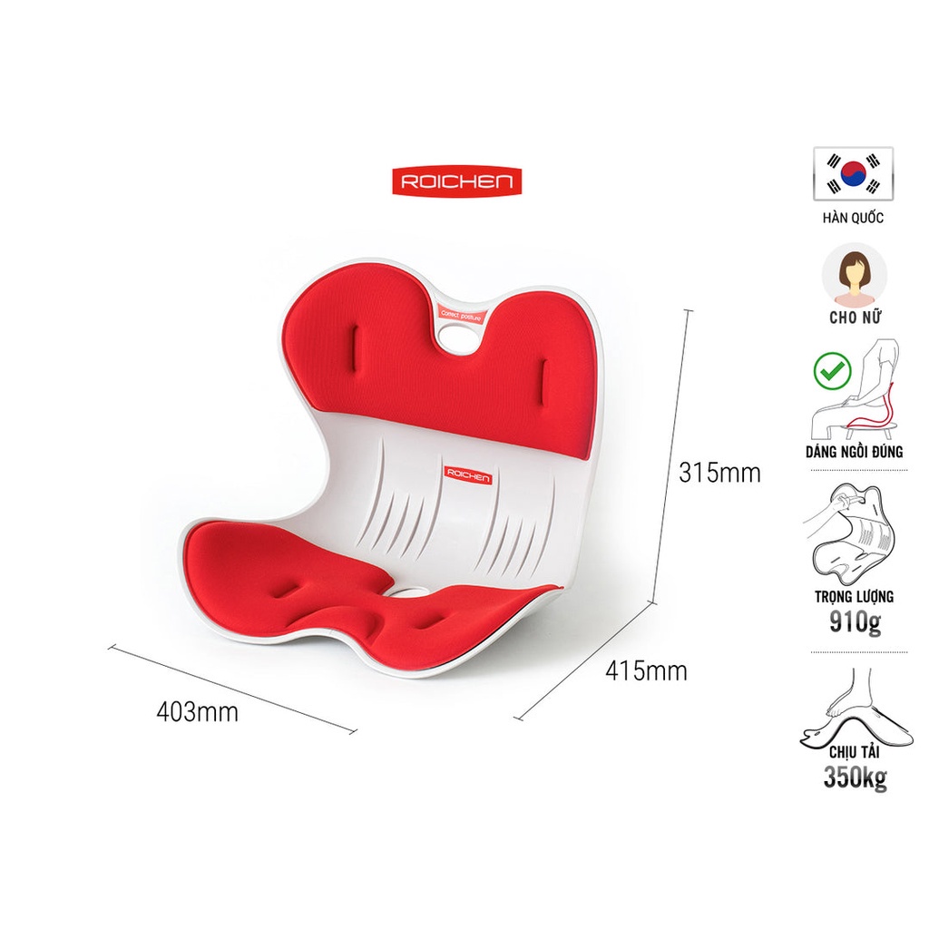 Ghế Công Thái Học Chỉnh Dáng Ngồi Đúng Nam Roichen Hàn Quốc Chính Hãng PK0200