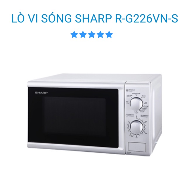 [Mã 44ELSALE2 giảm 7% đơn 300K] Lò vi sóng Sarf R-G226VN-S có nướng