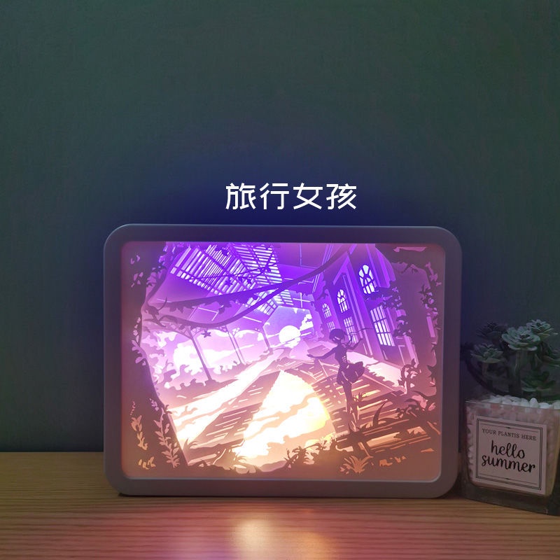 Đèn giấy 3D trang trí thiết kế hộp quà sáng tạo lãng mạn