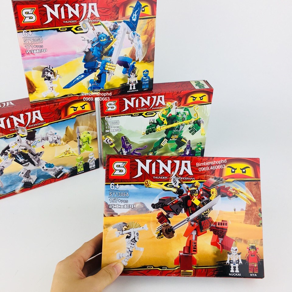 Combo 4 Bộ Lego Xếp Hình Ninjago Siêu RoBot Chiến Đấu. NO123. Lego Đồ chơi Xếp hình Thông Minh, Sáng Tạo