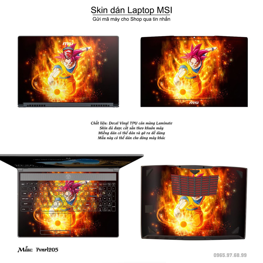 Skin dán Laptop MSI in hình Dragon Ball _nhiều mẫu 3 (inbox mã máy cho Shop)