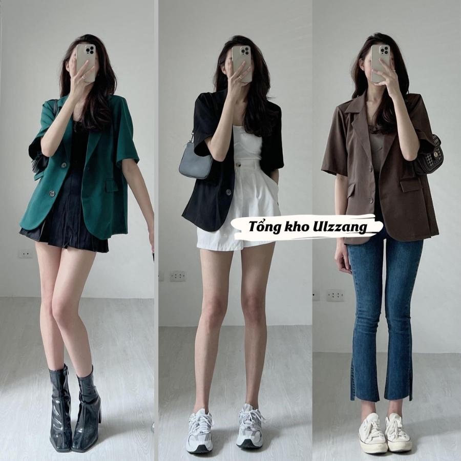 Áo Blazer ngắn tay thời trang Hàn Quốc dễ phối đồ
