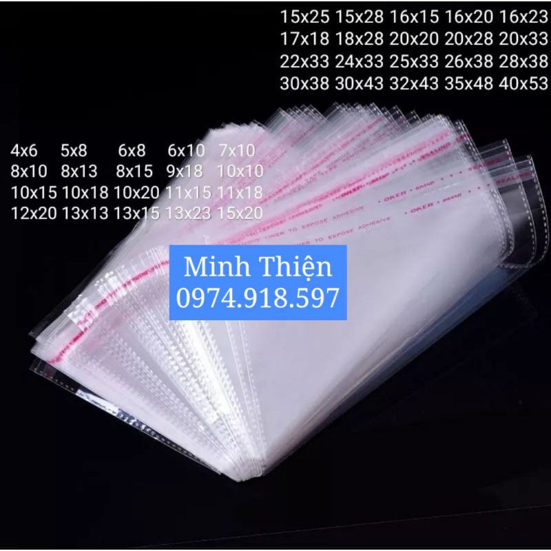 1kg túi opp túi bóng kính dán miệng (size to)