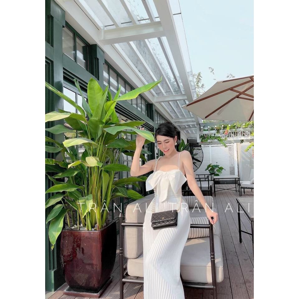 Set Áo Hai Dây Nơ Kết Hợp Cùng Quần Dập Li Sang Chảnh Thiết Kế Đơn Giản Tôn Dáng Cho Các Chị Em, Chất Vải Mềm Mát | BigBuy360 - bigbuy360.vn