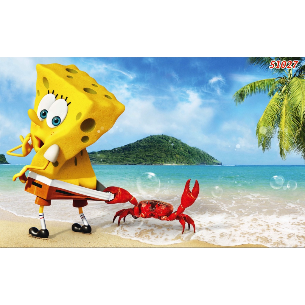 Tranh Dán Tường Phòng HOẠT HÌNH Hình Thủy Cung, Đại Dương, BỌT BIỂN, THẾ GIỚI MÀU HỒNG