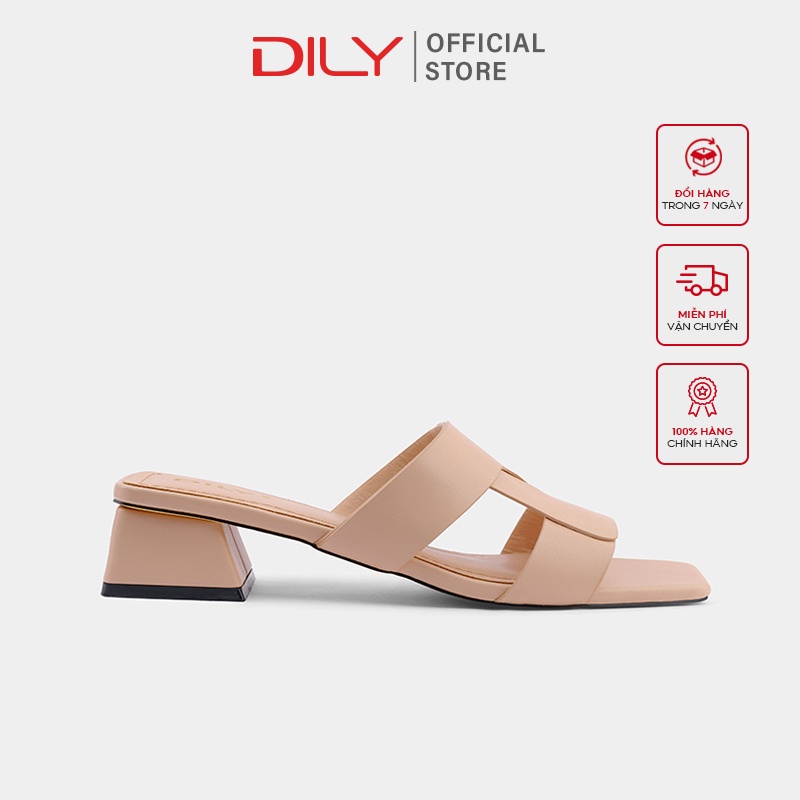 Dép guốc nữ cao gót DILY tiện lợi chữ H cao 3cm_ AA0289