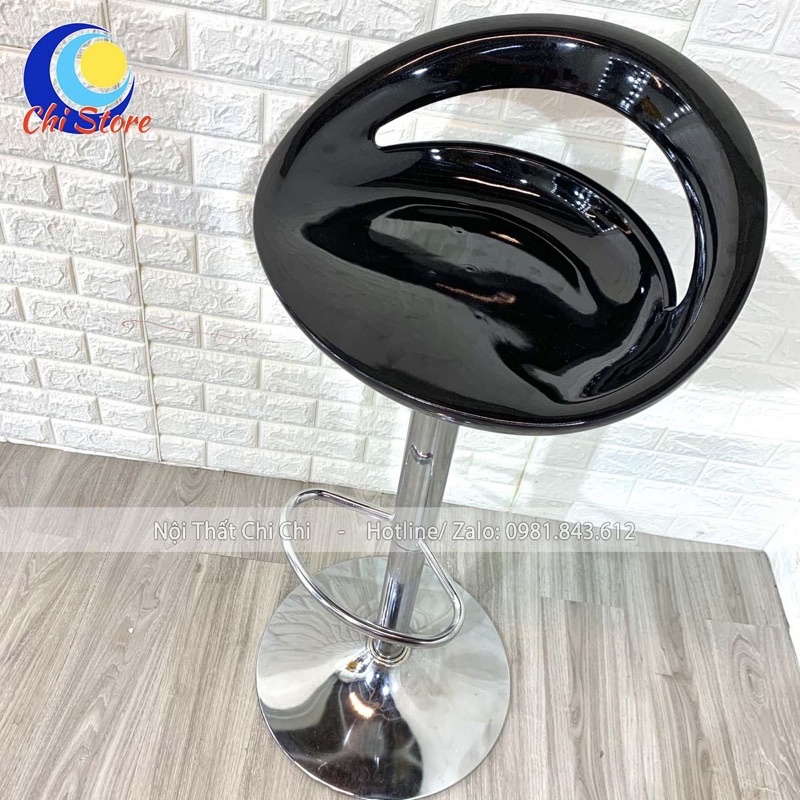 Ghế Quầy Bar, Ghế Chụp Hình, Livestream Xoay 360 Độ Và Chỉnh Độ Cao 60/80cm Mẫu Nhựa Khoét Lỗ