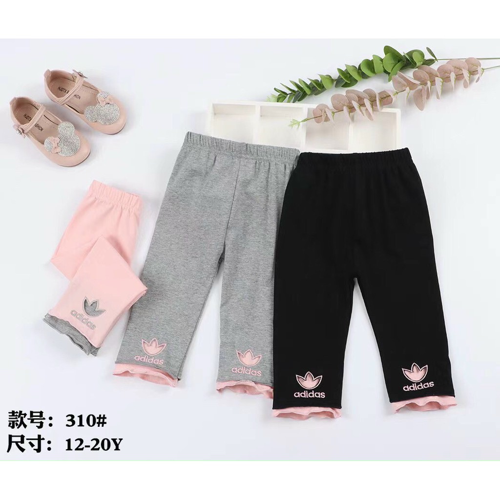 Quần legging lửng bé gái chất cotton co giãn 4c hàng có sẵn kèm video