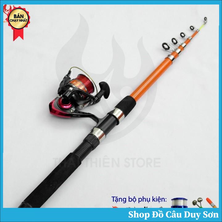 Bộ Cần Câu Máy Rút BlueFish 3m6 Tặng Kèm Đầy Đủ Phụ Kiện Như Hình Dành Cho Anh Em Tập Câu