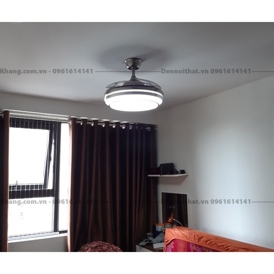 (Bảo hành 5 năm) Quạt trần đèn giấu cánh Chris, Đèn LED 3 chế độ sáng, QTD-19 | BigBuy360 - bigbuy360.vn