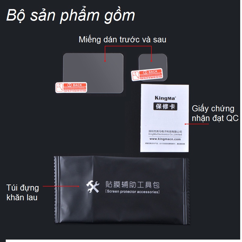 Bộ miếng dán cường lực gopro 8 hãng Kingma bảo vệ ống kính máy quay hành động GoPro Hero 8