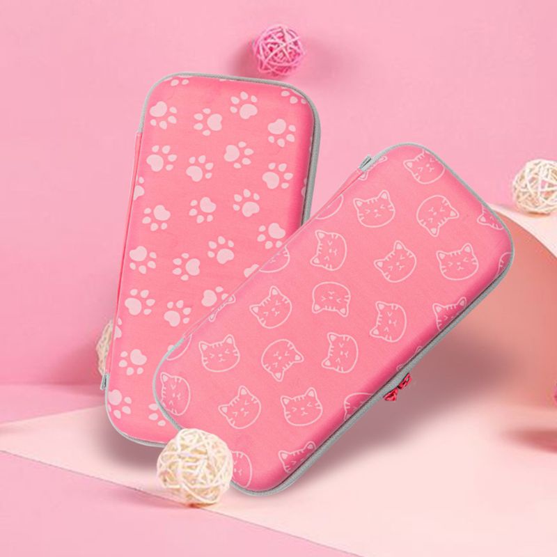 Túi Đựng Máy Chơi Game Vỏ Cứng Hình Chân Mèo Màu Hồng Dễ Thương
