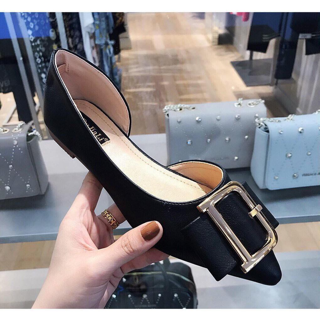 GIÀY BÚP BÊ BỆT KHÓA CHỮ D KHOÉT EO | BigBuy360 - bigbuy360.vn