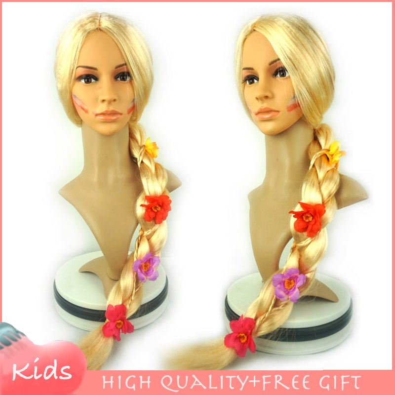 Bộ Tóc Giả Hóa Trang Công Chúa Rapunzel Bím Dài Kèm Tóc Giả Hóa Trang Halloween Cho Người Lớn Và Trẻ Em
