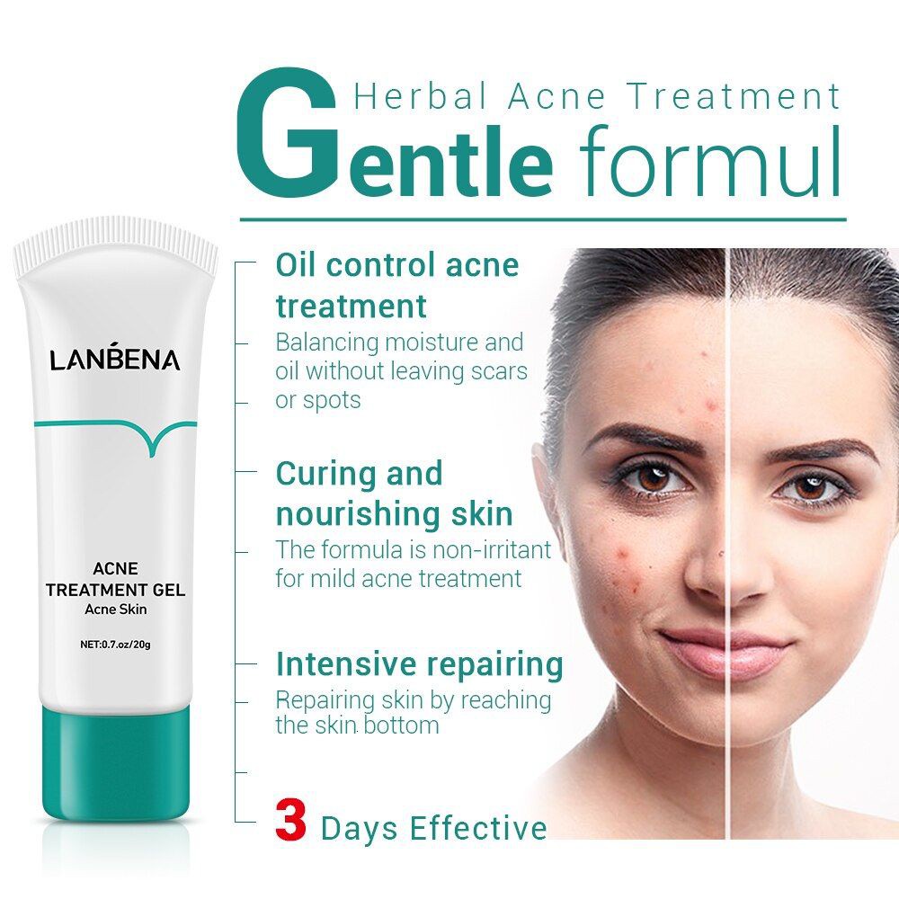 Gel hỗ trợ giảm mụn LANBENA làm mờ vết thâm 20g - vibesvietnam