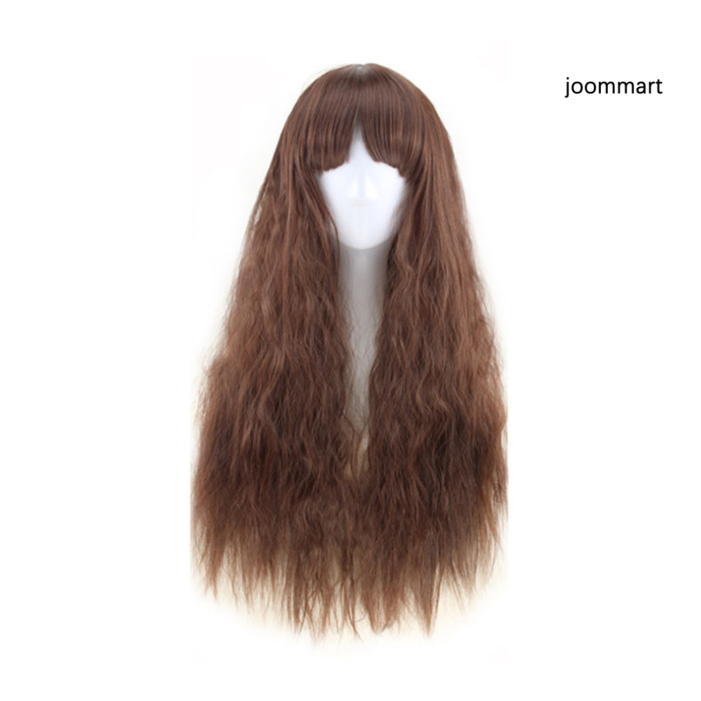 Tóc giả dáng dài 65cm xoăn gợn sóng thời trang nhiều màu sắc cho nữ