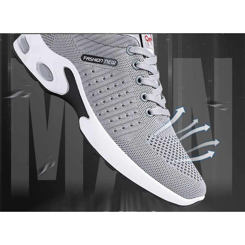 GIÀY THỂ THAO NAM Sneakers.MẦU GHI S53