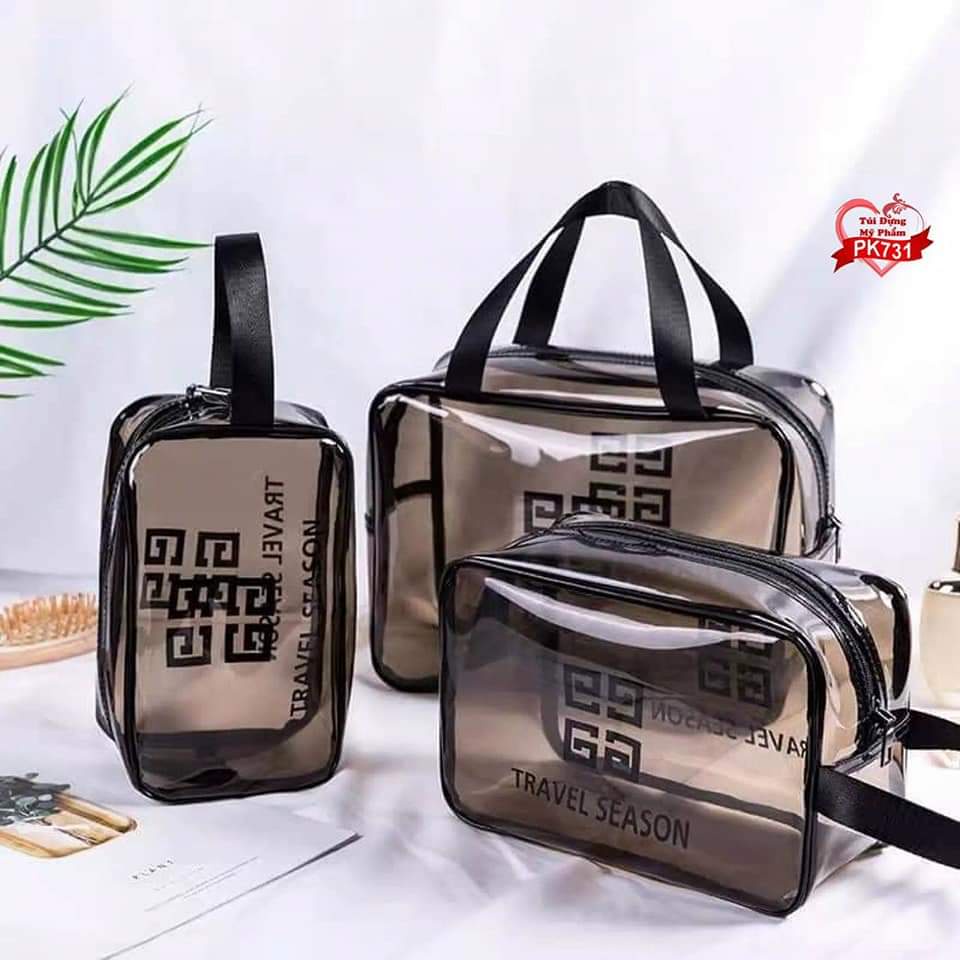 SET 3 TÚI DU LỊCH TRAVEL TRONG SUỐT SIÊU HOT