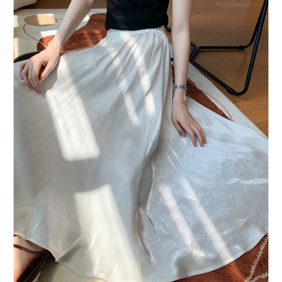 [Mã CBS1403B hoàn 10% tối đa 30K xu đơn 200K] Váy xếp ly, váy dài trơn satin, đồng màu cộng size | BigBuy360 - bigbuy360.vn