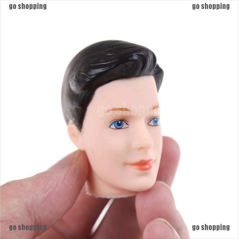 {go shopping}3D Eyes Doll Head With Hair For Barbie Boyfriend Ken Male Heads Toy Accessories