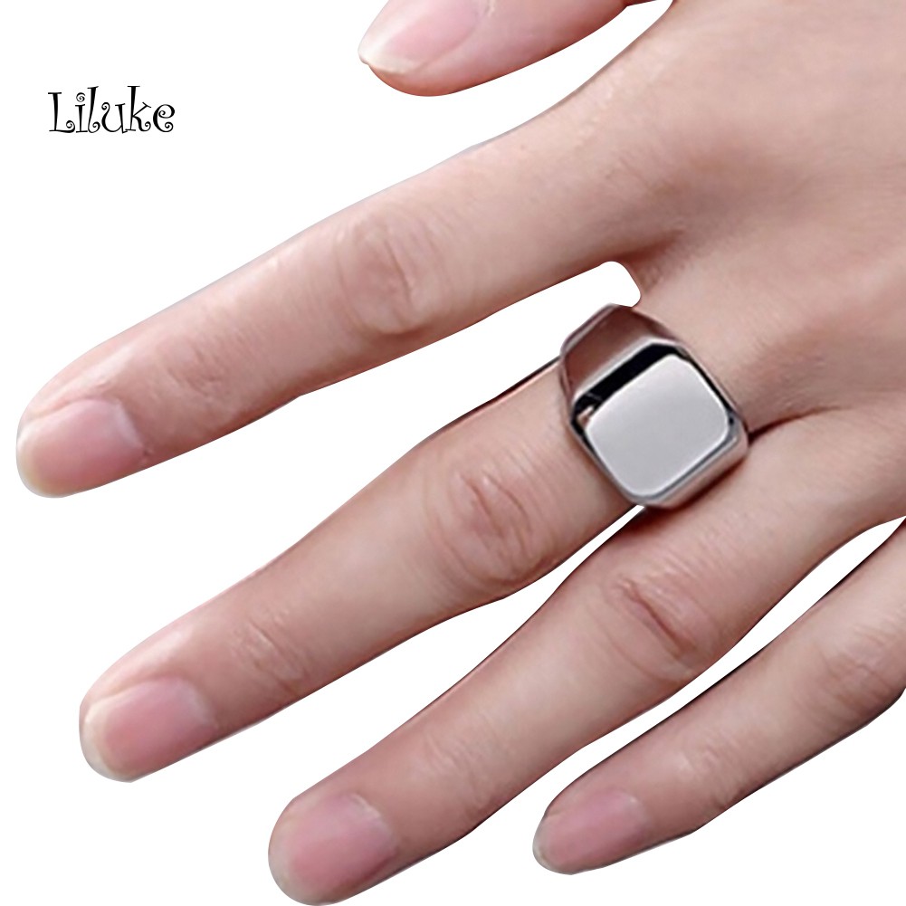 Nhẫn Bản Rộng Hình Vuông Cá Tính Cho Nam