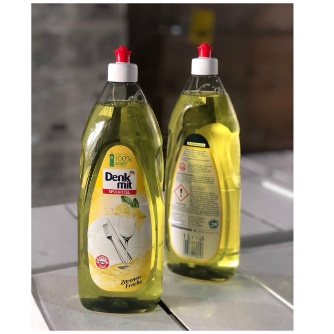 Nước rửa chén bát Đức Denkmit 1l hương chanh an toàn với đồ dùng cho bé - Shop Viloet