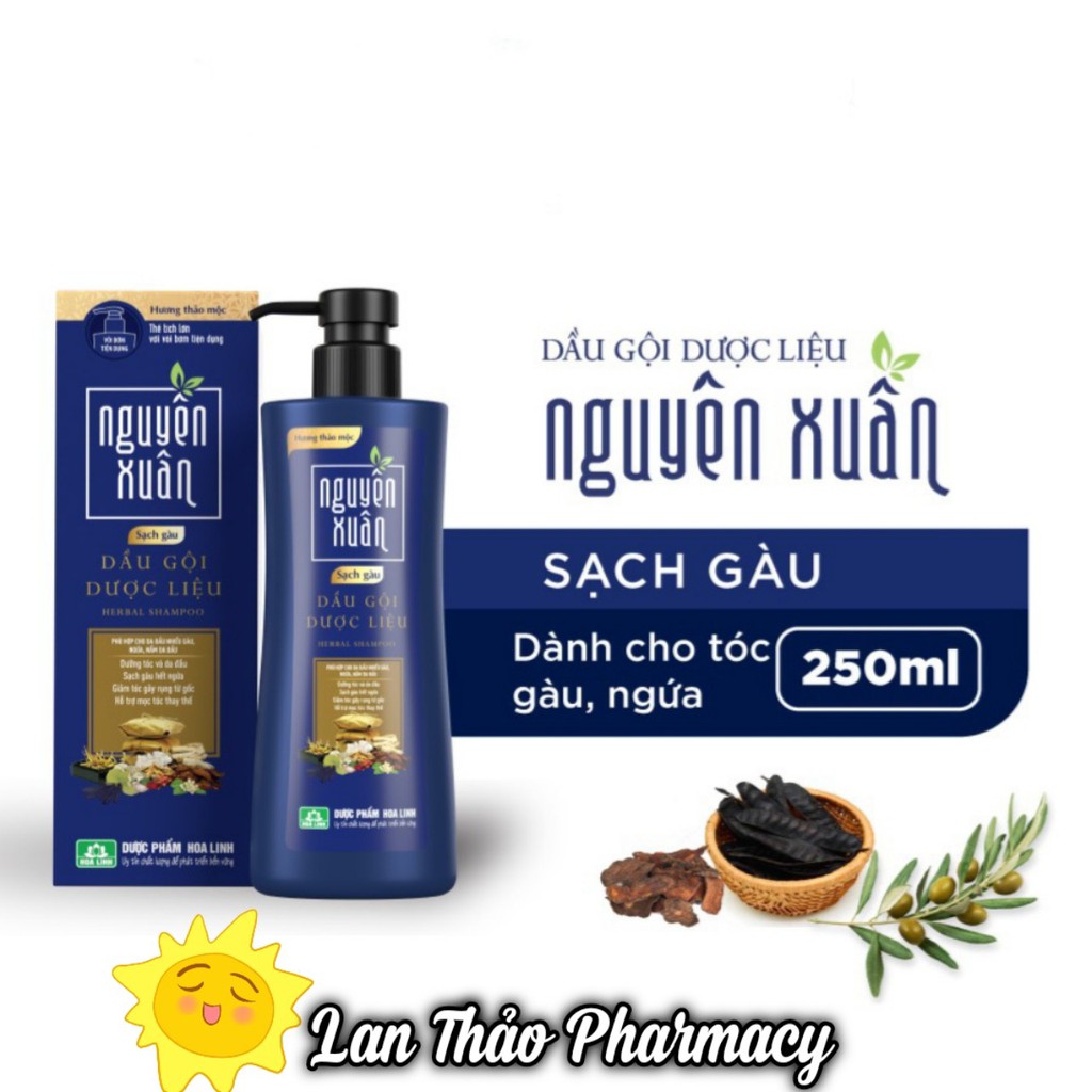 Dầu gội dược liệu Nguyên Xuân sạch gàu chai xanh dương giá tốt