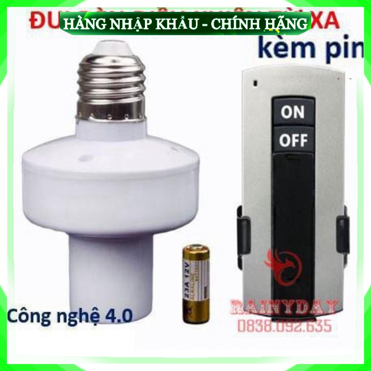 [Hàng Cao Cấp - 1 Đổi 1] Đui đèn điều khiển từ xa thông minh xoáy e27 chuôi có kèm remote bằng sóng RF xuyên tường .