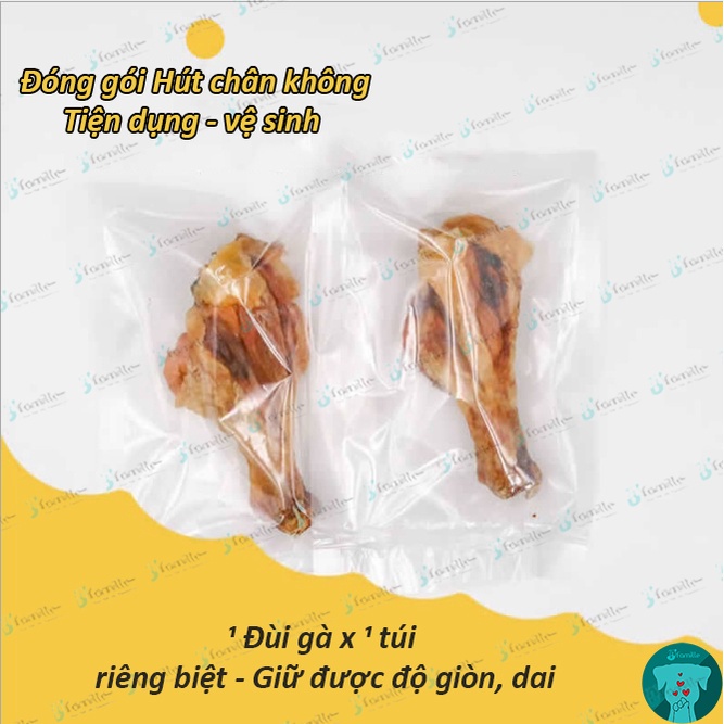 [TOP SALE]Đồ Ăn Vặt Bổ Sung Protein Cho Thú Cưng JFamille, Đùi Gà Quay, Giòn Rụm. Thơm Nức. Túi 1 Chếc JF128