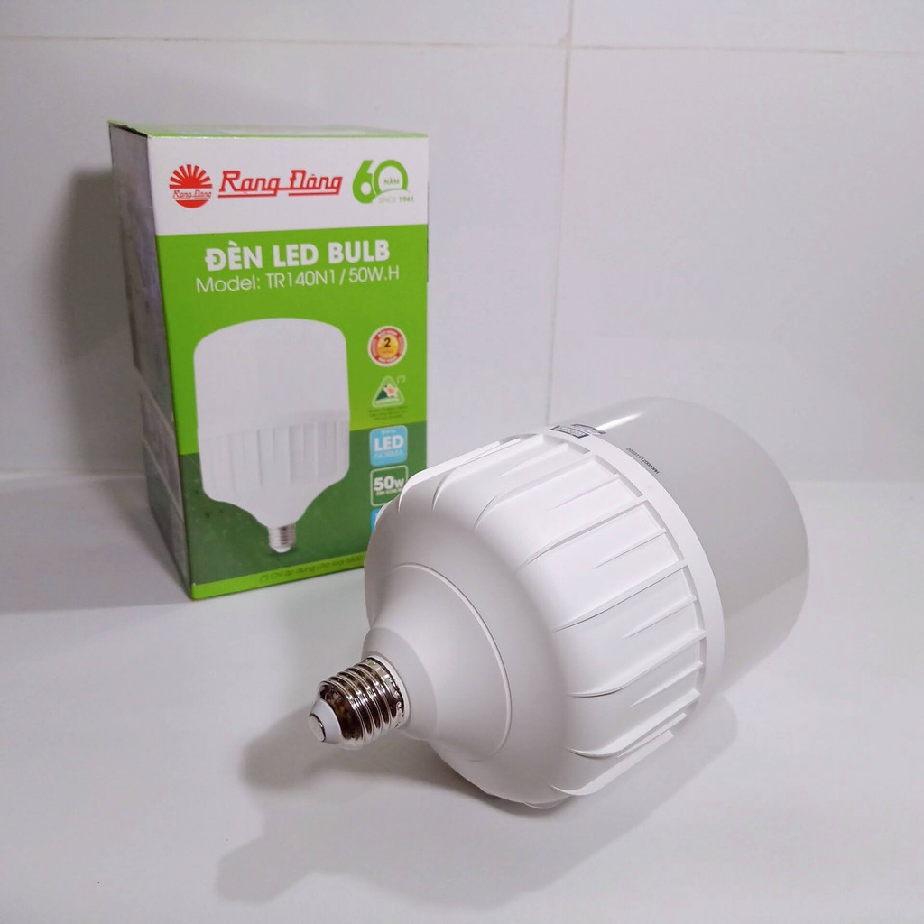 Bóng Đèn Led Bulb Trụ Nhôm Bọc Nhựa Công Suất 50W Rạng Đông