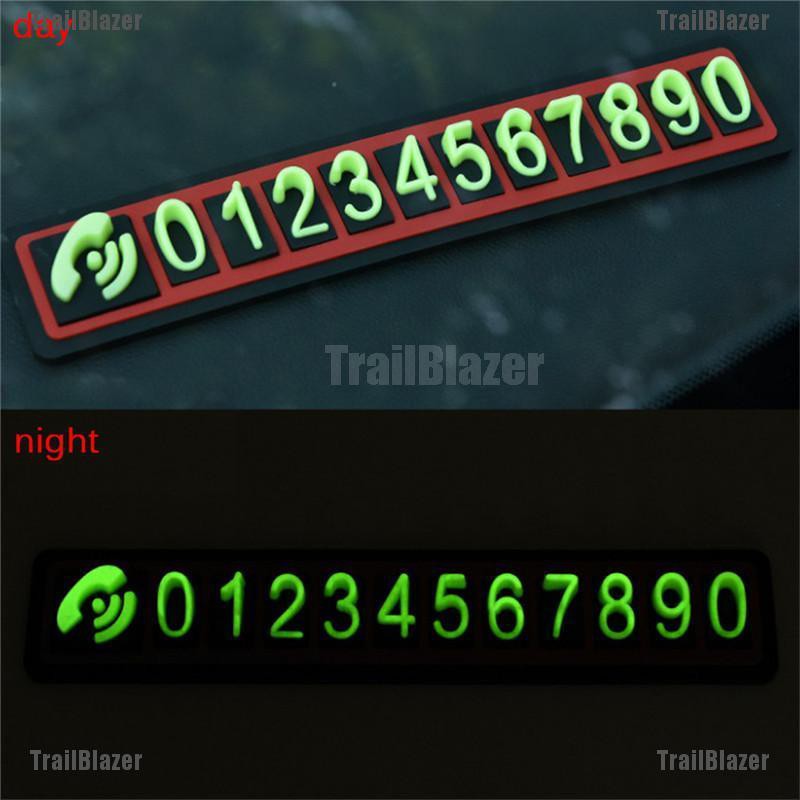 Set thẻ số đậu xe tạm thời họa tiết 3D màu dạ quang