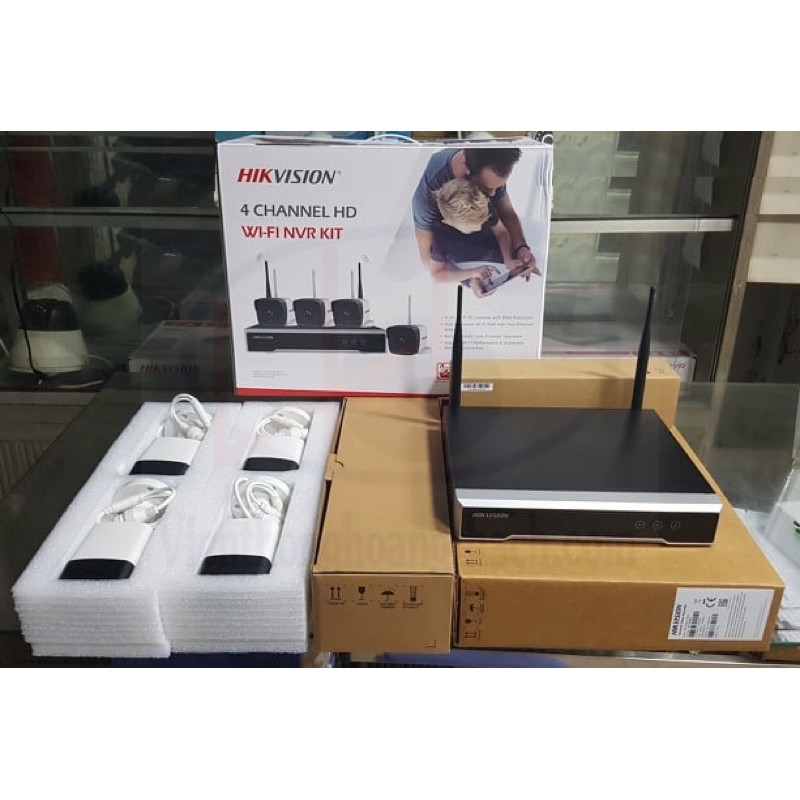 Bộ Kit camera wifi Hikvision NK42W0 ( 4 camera Ds-2cv1021G0 + đầu ghi ds-7104NI-K1 )