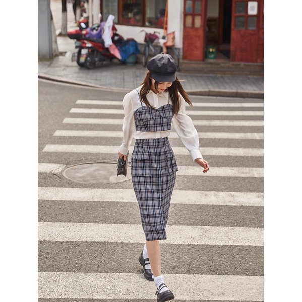 Chân váy kẻ Peacebird