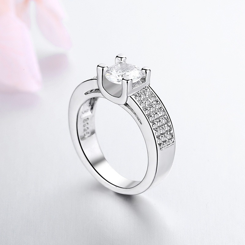 Nhẫn Nữ Đính Đá, Nhẫn Bạc Nữ Xi Kim N015 2 màu Vàng, Bạc Cao Cấp Namoo Jewelry