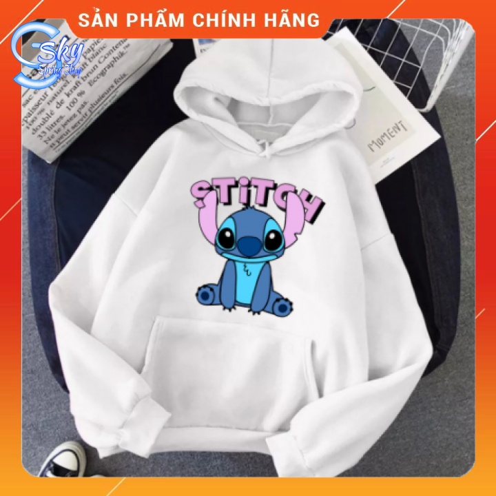 ÁO HOODIE UNISEX  IN HÌNH STITCH NGỒI XUỘM SIÊU CUTE