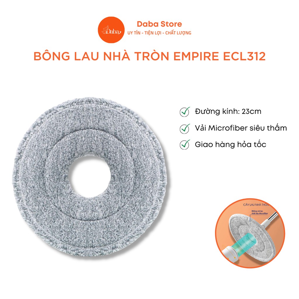 Bông Lau Nhà Tròn 23cm Microfiber Empire E312