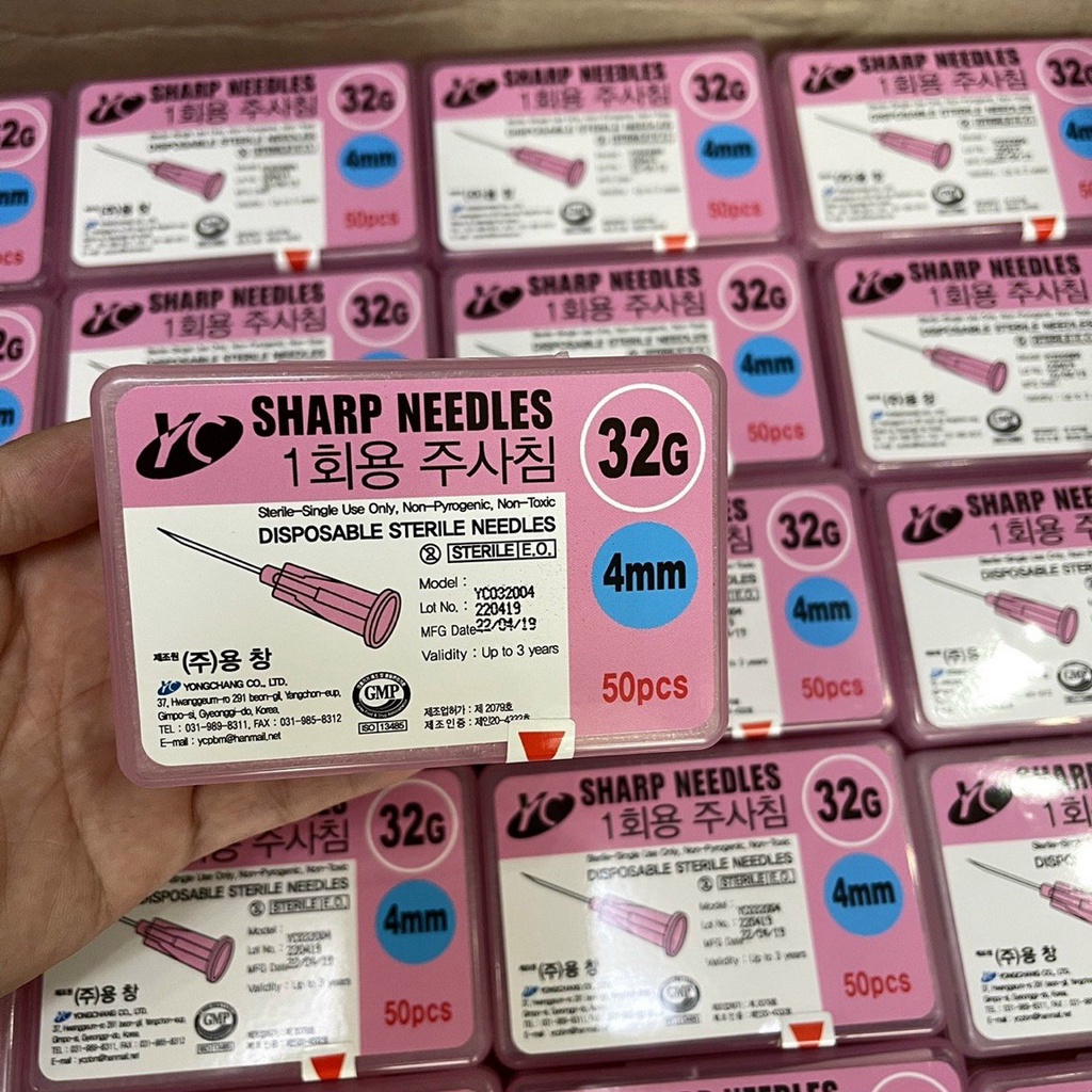 Sharp Mesotherapy Needles - Hộp 50 Đầu kim tiêm meso 27G 30G 31G 32G 33G 34G đủ size 4mm 6mm 8mm 13mm Hàn Quốc
