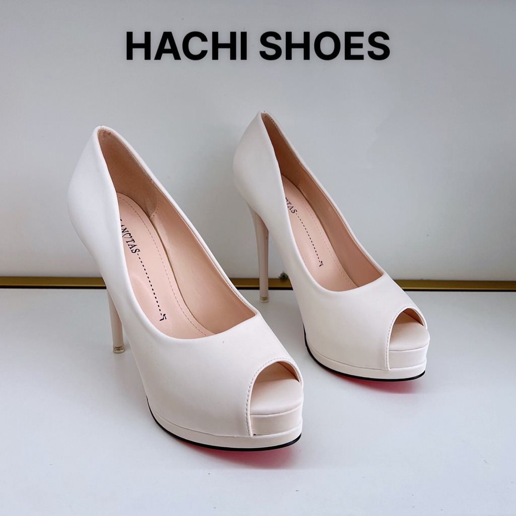 Giày Cao Gót Nữ Đế Đúp Hở Mũi Cao 12p size 34-38 fulbox 29239-20