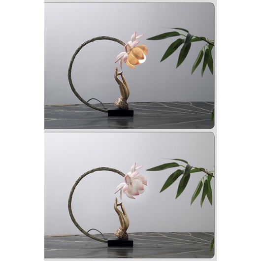 ĐÈN HOA SEN TAY PHẬT THỜ CÚNG TRANG TRÍ DECOR CAO CẤP