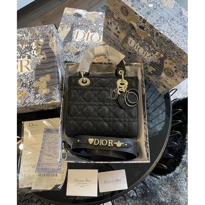 Túi xách Dior lady tag khoá cùng màu túi SPSL size lớn 5 Ô Fullbox