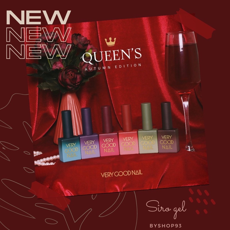 [Very Good Nail] Bộ sản phẩm sơn gel thạch siro cao cấp Hàn Quốc collection mùa thu phiên bản Queen’s ( 6 pcs)