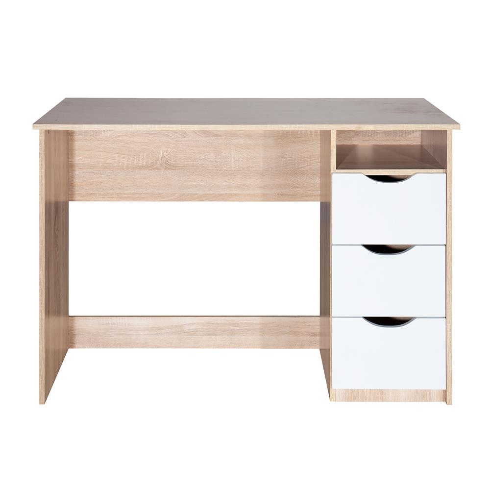 HomeBase FURDINI Bàn học bàn làm việc bằng gỗ 4 ngăn tủ bằng gỗ ép D110xR50xC76cm màu trắng