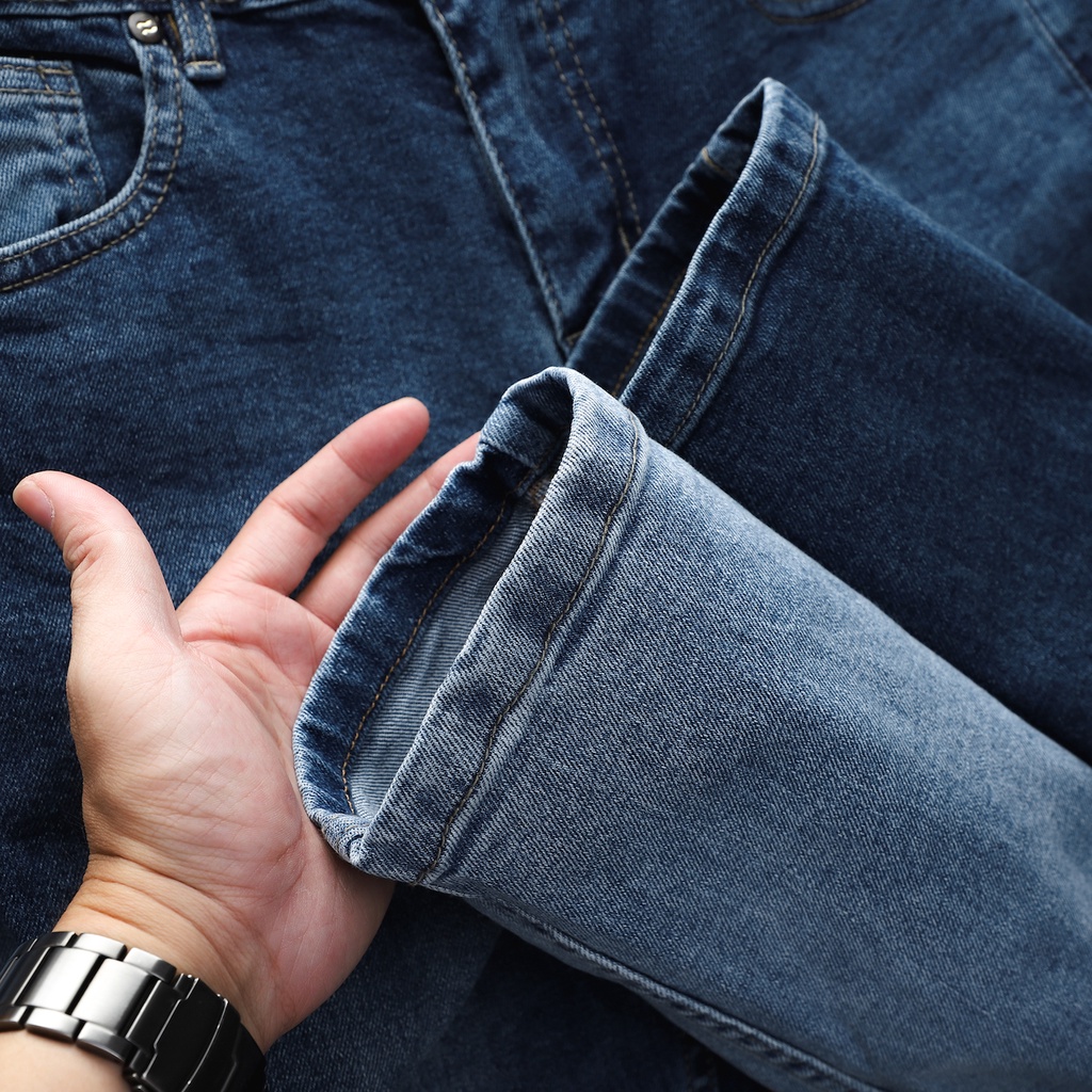 Quần jean nam slimfit Satoshi SAQJ72 chất co giãn nhẹ hai màu xanh/ xanh đậm dễ phối đồ