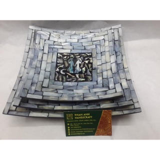 Bộ đĩa bầy hoa quả sơn mài khảm trai 3c