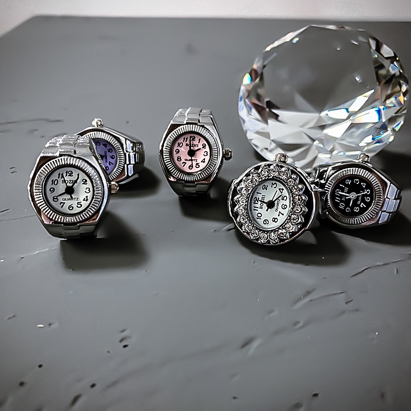 1 Nhẫn Đeo Tay Hình Đồng Hồ Quartz Phong Cách Hàn Quốc