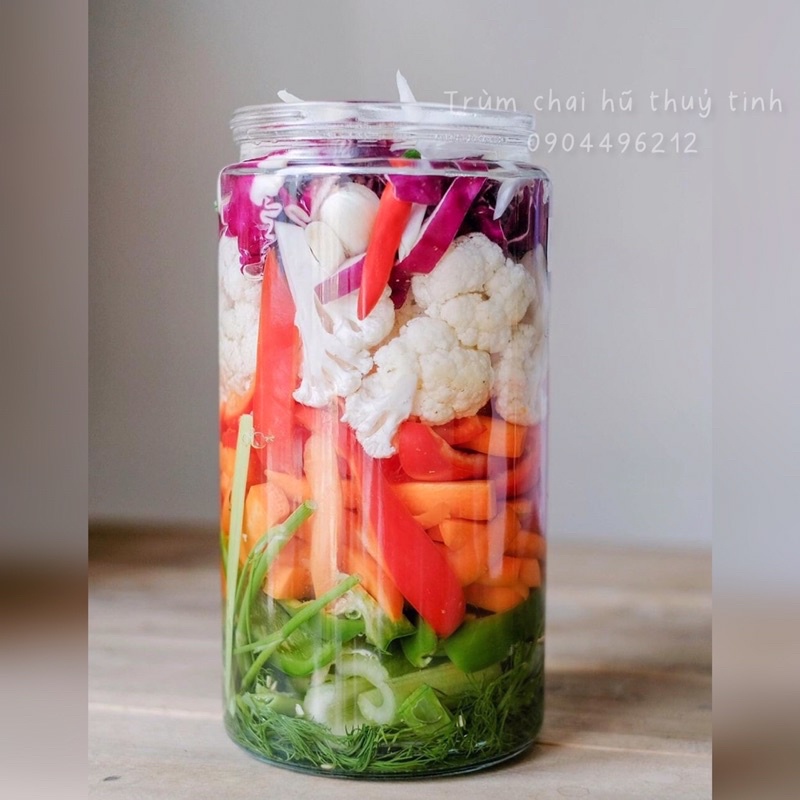 Hũ thuỷ tinh 1000ml  - Đựng hạt, ngũ cốc granola, gia vị, bánh kẹo, đồ muối, mật ong chanh