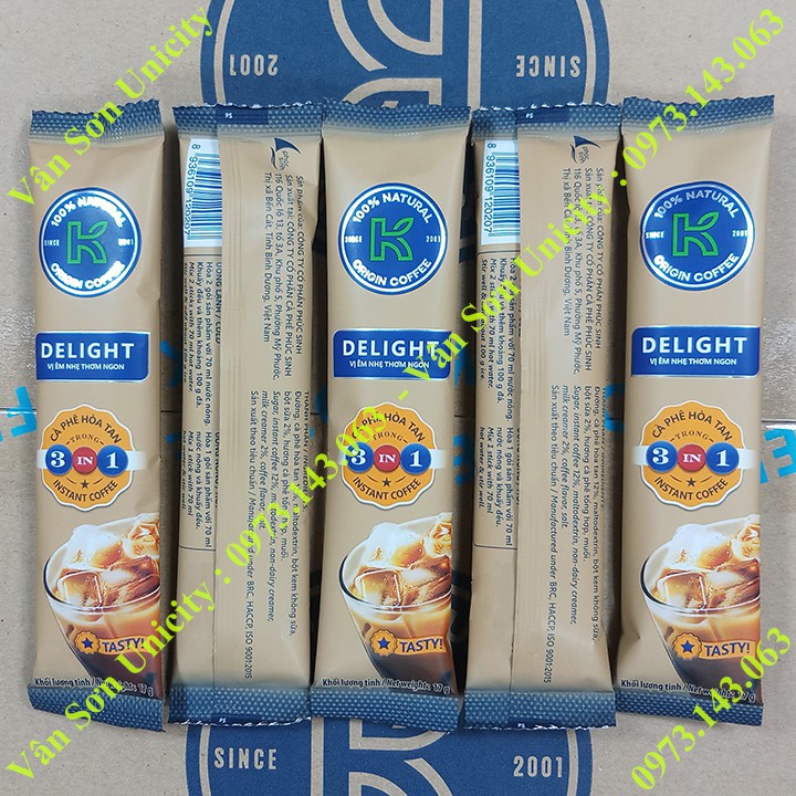 Cà phê sữa K Coffee Delight Phúc Sinh hộp 255g (15 gói dài * 17g)