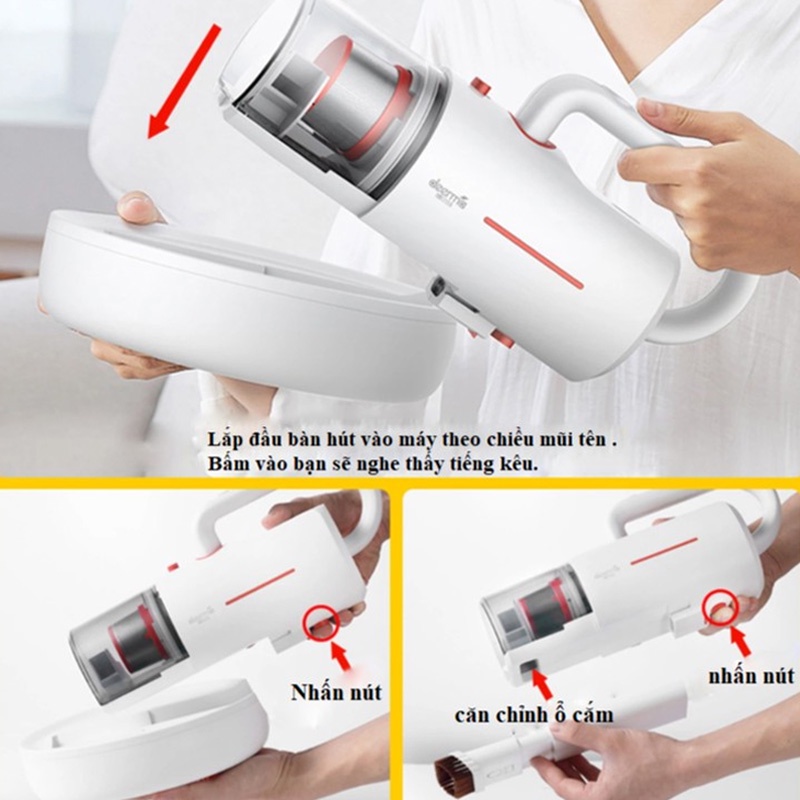 Máy Hút Bụi Cầm Tay Deerma CM1300 Handheld Vacuum Cleaners 12000Pa Lực hút Loại bỏ 99,99% mạt