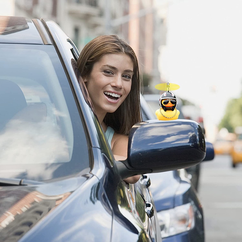 Vịt Cao Su Đội Mũ Bảo Hiểm Trang Trí Xe Hơi / Xe Máy